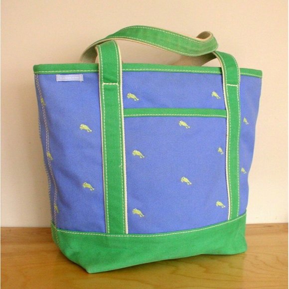 Lands' End Handbags - Lands End Preppy Embroidered Frogs Canvas Baby Bag